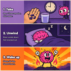 Simple nightly routine: take three capsules at 9pm, wind down, wake up sharp